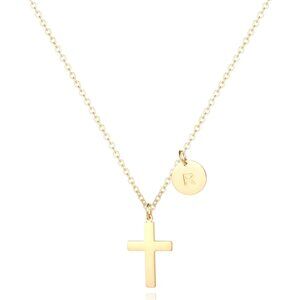 Personalized 18K Gold Plated Cross Necklace - Gift for Women’s Special Moments